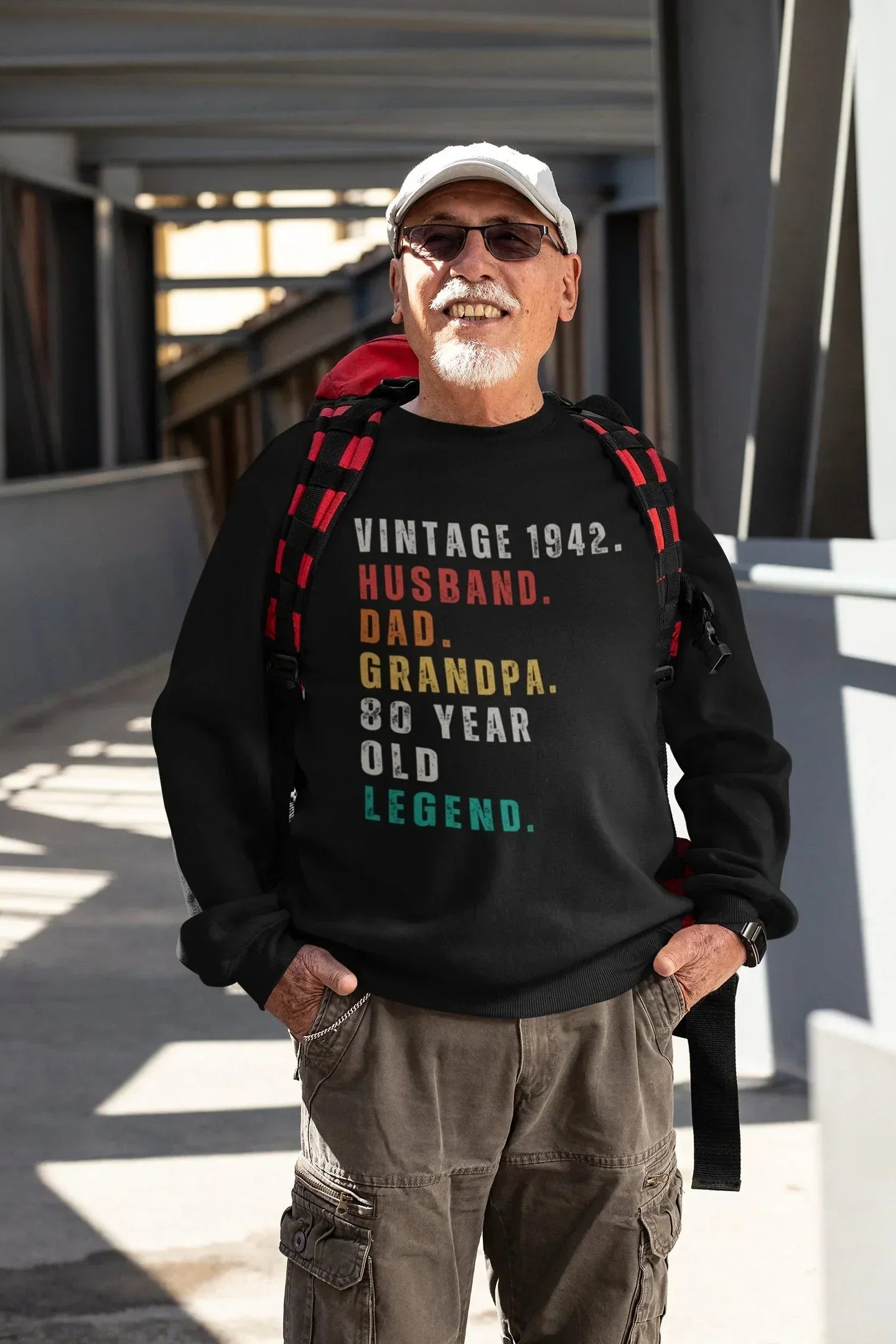 Vintage 1942, 80th Birthday Shirt, Matching Group Birthday Crew Tees, Birthday Squad, 80th Gift for Granddad, Men's Birthday Party Tees Black