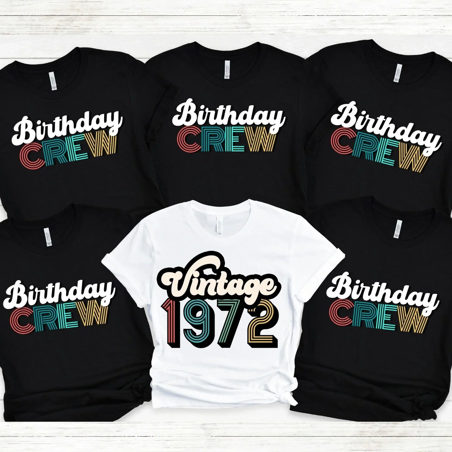 Vintage 1972, 50th Birthday Group Shirt, Birthday Crew, Birthday Squad, 50th Gift for Him, Birthday Gift, Birthday Party Tees, Gift for Him HMDesignStudioUS