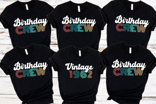 Vintage Birthday Crew Shirts, 40th, 50th, 60th, 70th, 80th, 90th birthday gifts for women, Birthday gift for men, Gift for Her, Gift for Him HMDesignStudioUS