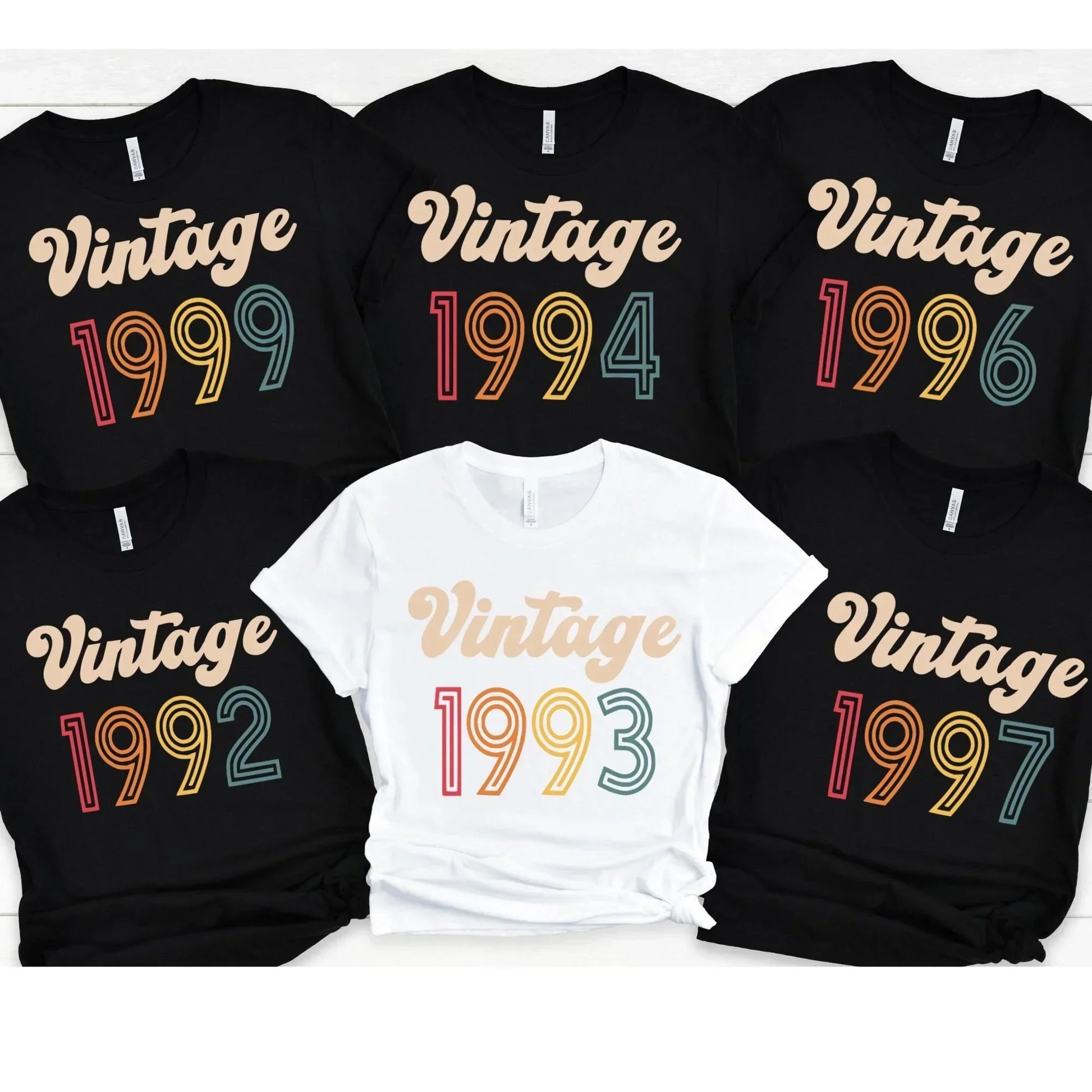 Vintage Birthday Shirts, Great for 90s babies, 30th Birthday T-shirt or 25th, 26th, 27th, 28th, 29th Birthday Gift for Party Celebration