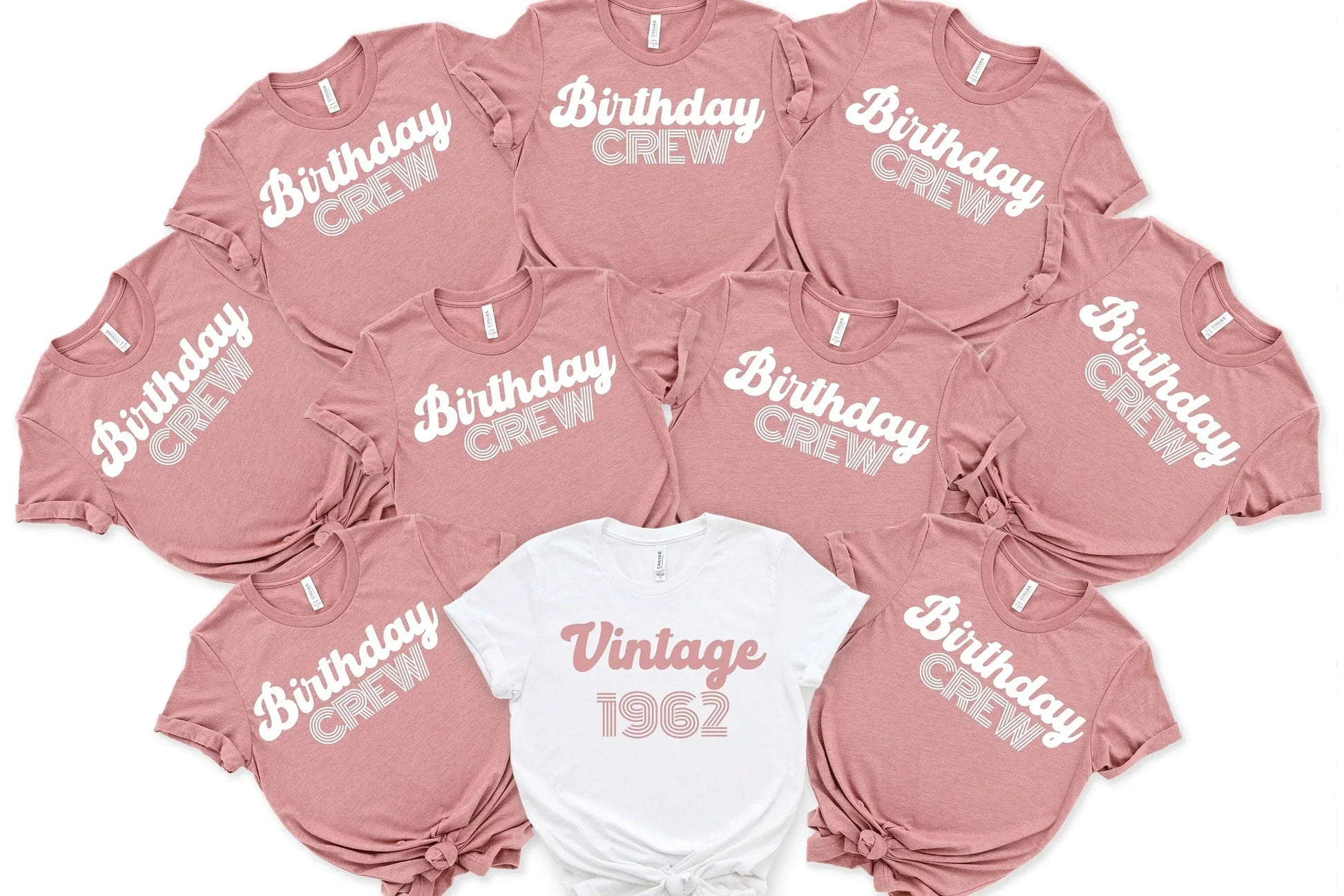 Vintage Sixty Birthday Crew, Birthday Squad, 60th Birthday Tee, Birthday Gift, Birthday Party Tees, Gift for Her, Birthday Group Shirt