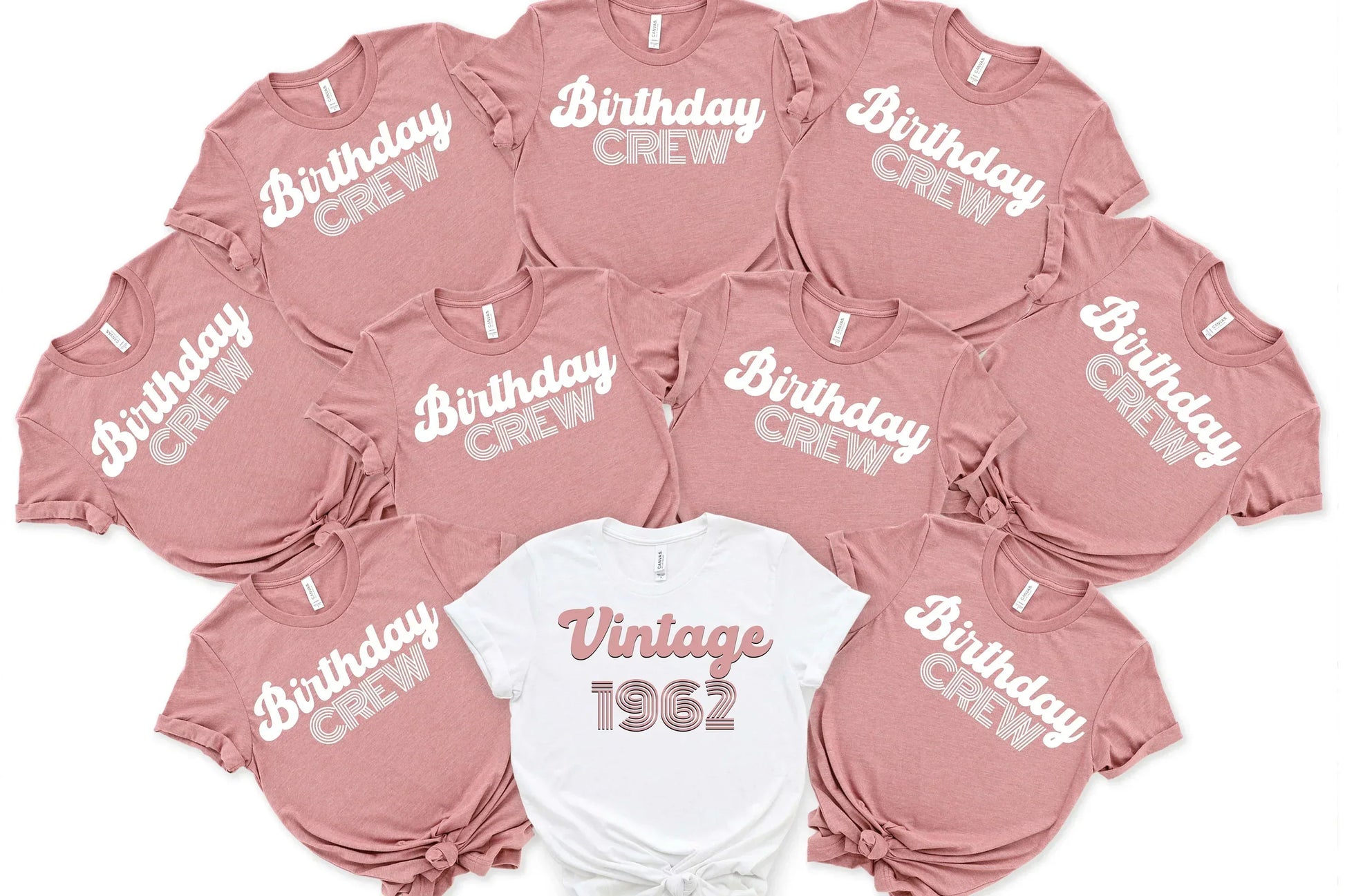 Vintage Sixty Birthday Crew, Birthday Squad, 60th Birthday Tee, Birthday Gift, Birthday Party Tees, Gift for Her, Birthday Group Shirt HMDesignStudioUS