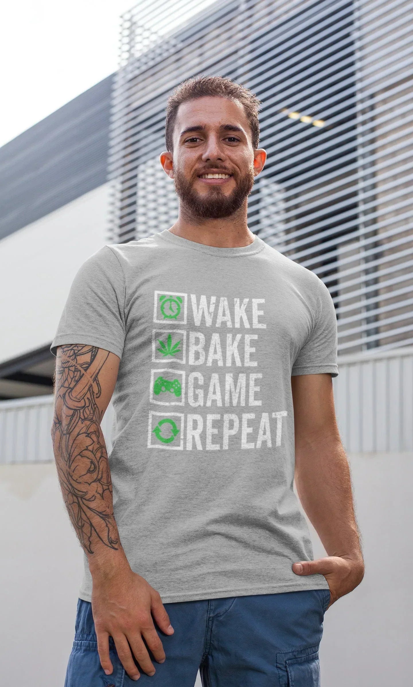 Wake Bake Game, Gamer Stoner Shirt