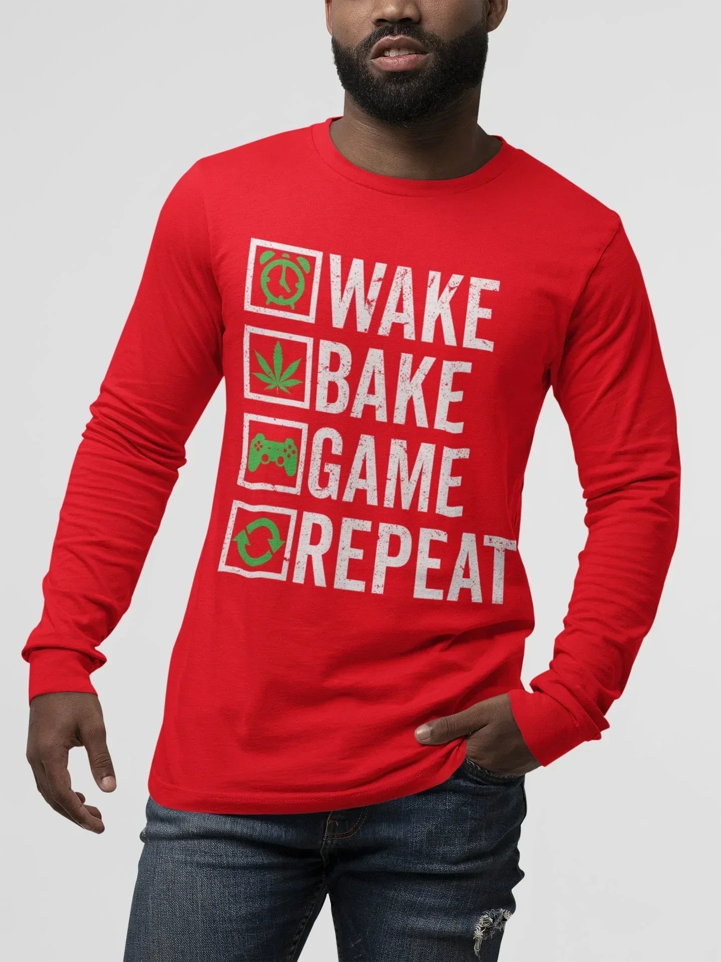 Wake Bake Game, Gamer Stoner Shirt HMDesignStudioUS