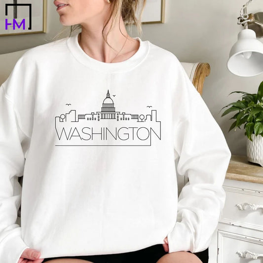 Washington Skyline Shirt, Washington Gift Ideas For Women or Men, Washington Sweatshirt, T-Shirt or Hoodie