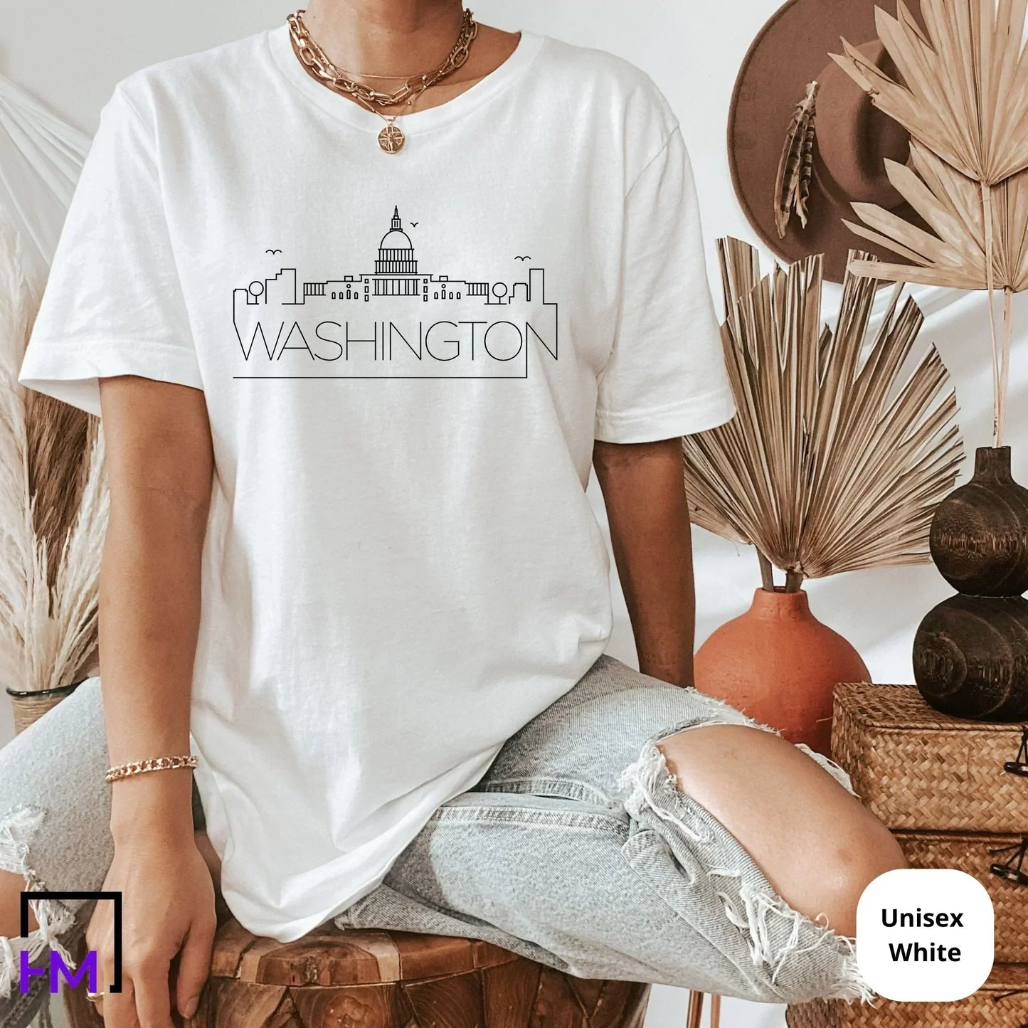 Washington Skyline Shirt, Washington Gift Ideas For Women or Men, Washington Sweatshirt, T-Shirt or Hoodie