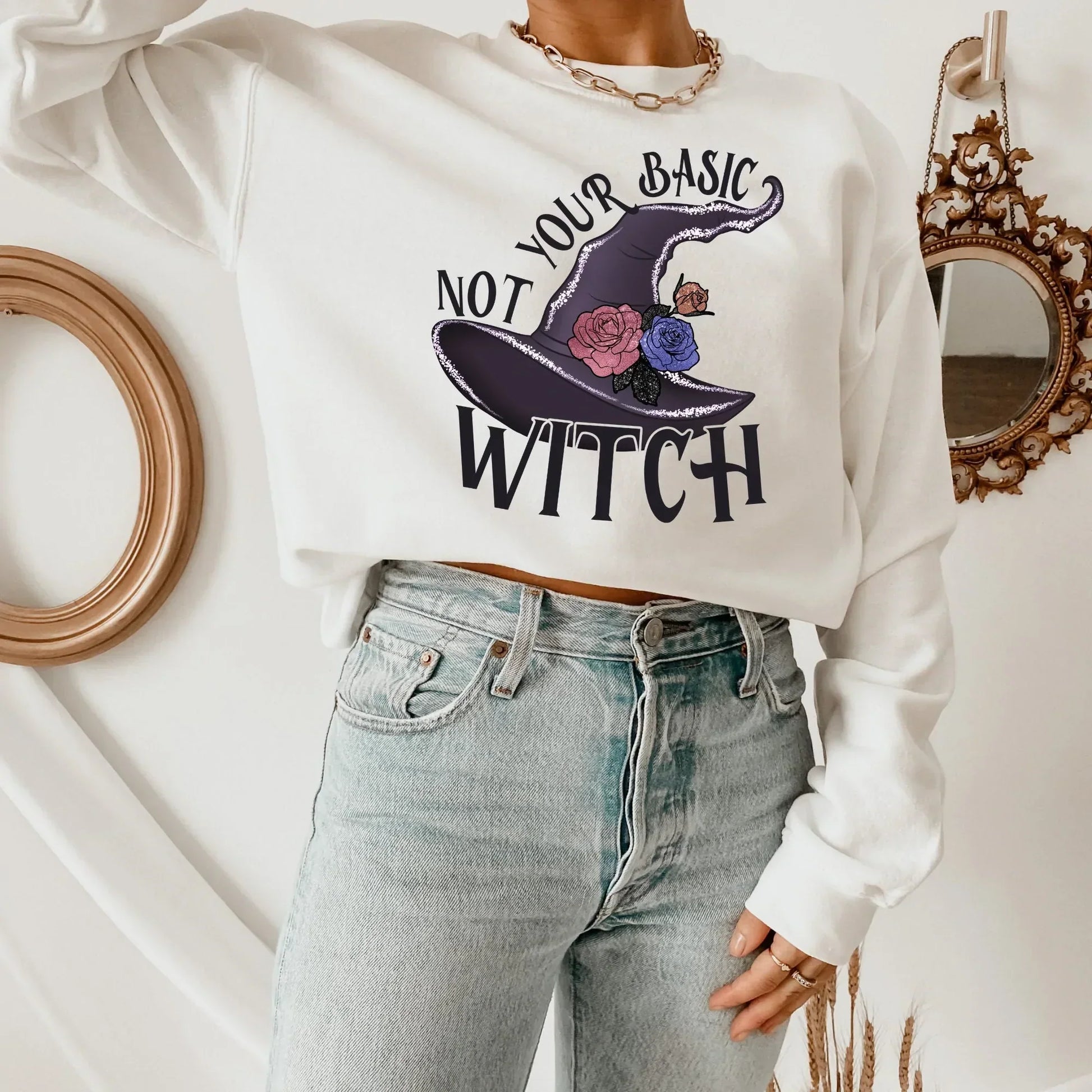 Witchy Vibes Shirt, Pastel Halloween Sweatshirt, Witch Hat Shirt, Magical Witch Shirt, Pastel Goth Style, Halloween Shirt,Witchy Woman Shirt