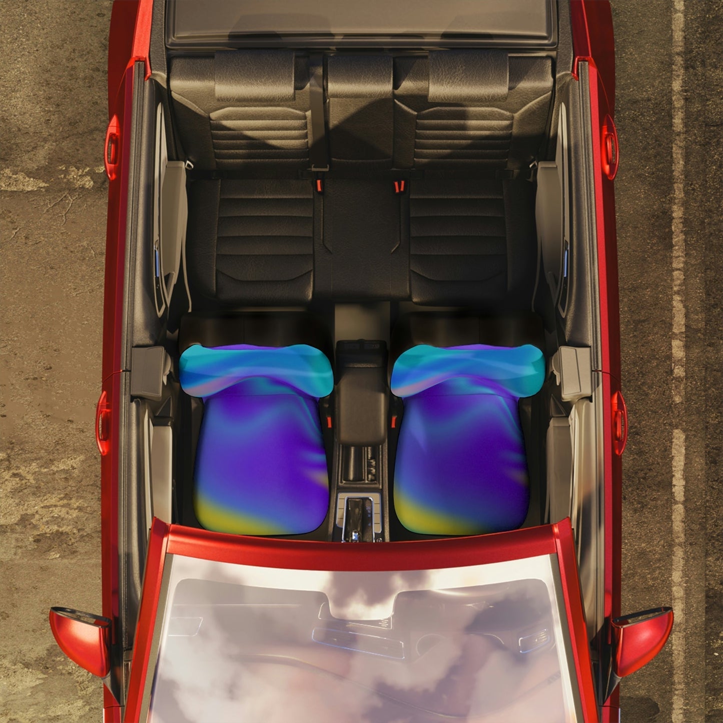 Y2K Car Seat Covers, Blue Floral Cute Car Accessories for Women, Neon Car Décor, Universal Car Seat Covers, Vehicle Seat Covers HMDesignStudioUS