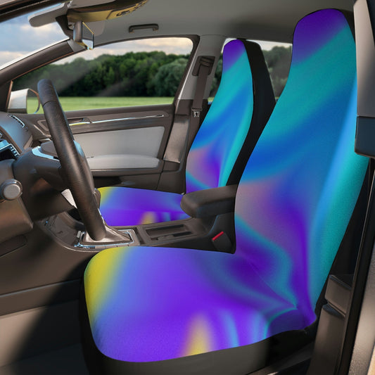 Y2K Car Seat Covers, Blue Floral Cute Car Accessories for Women, Neon Car Décor, Universal Car Seat Covers, Vehicle Seat Covers