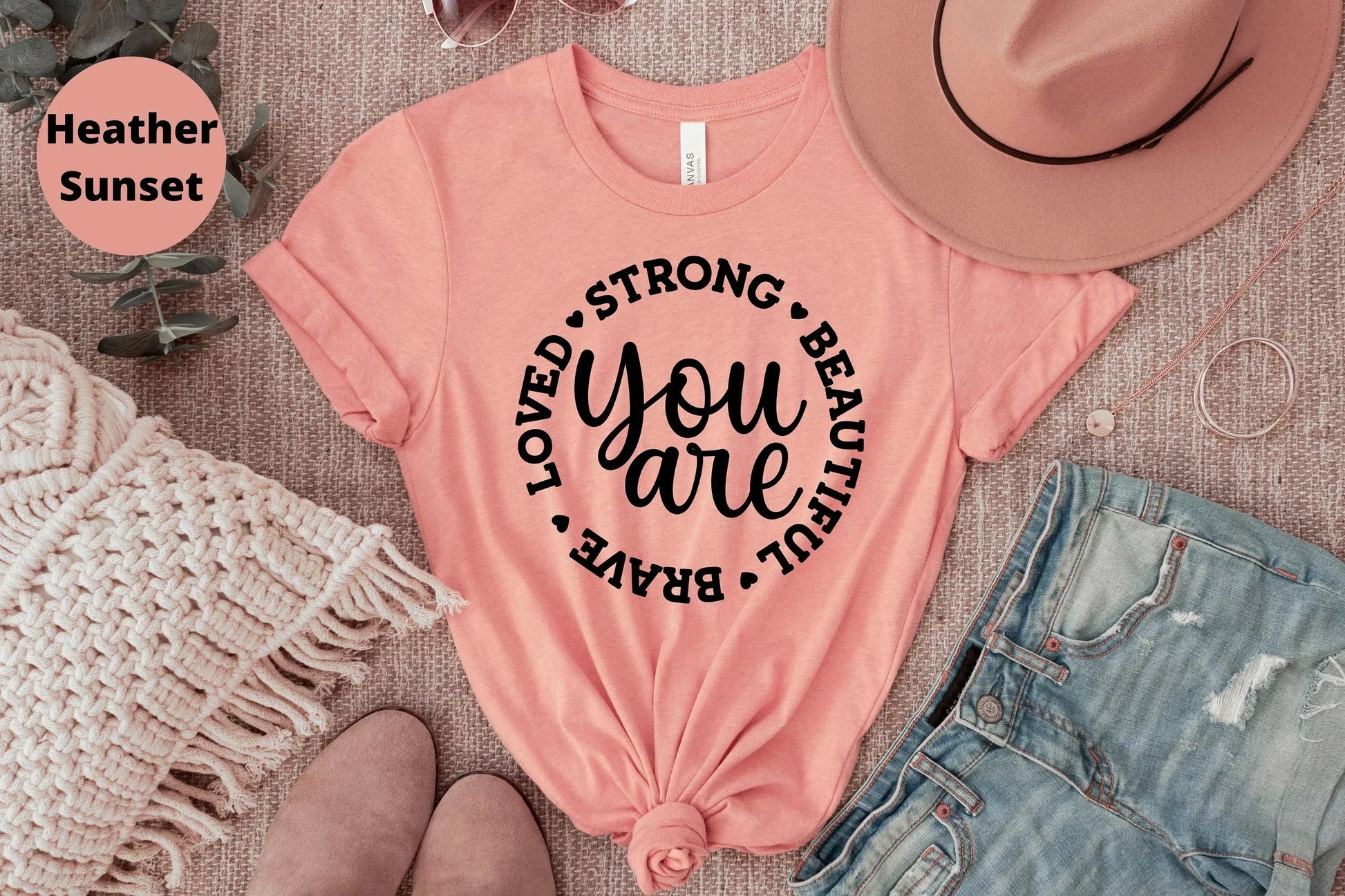 You are Loved Strong Beautiful Brave, Christian Self Love Shirt