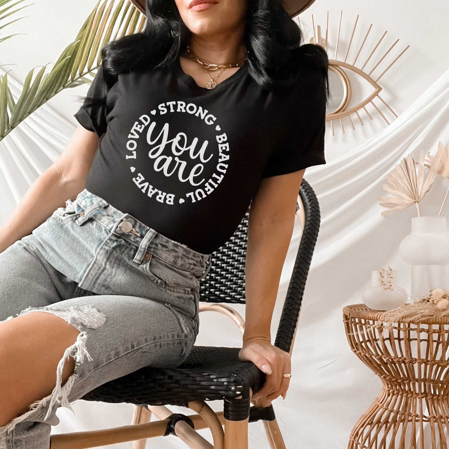 You are Loved Strong Beautiful Brave, Christian Self Love Shirt HMDesignStudioUS