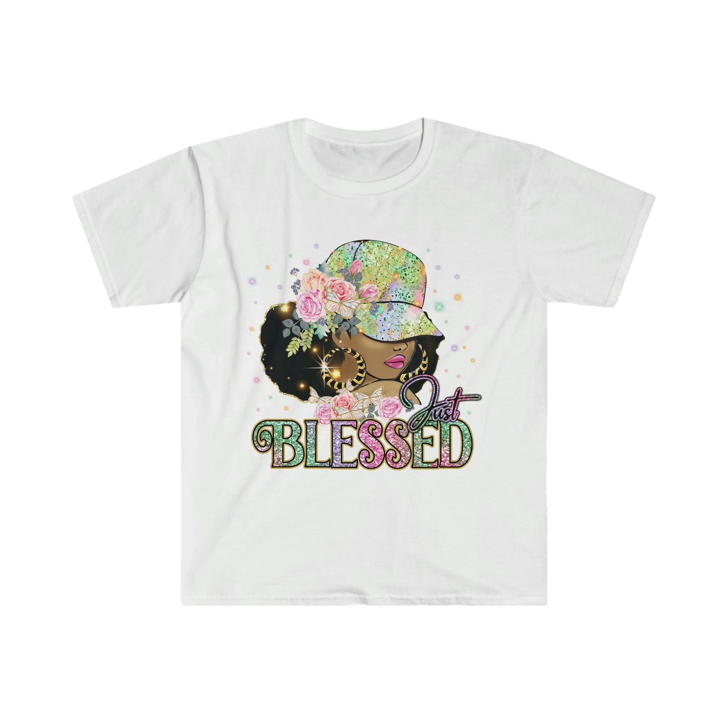 Just Blessed, Black Woman Christian Shirt