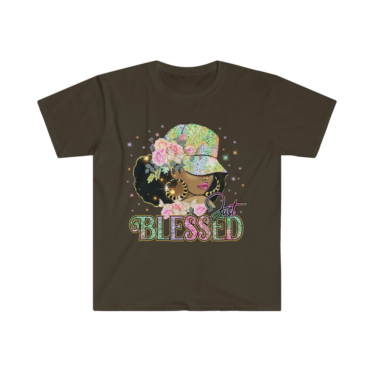 Just Blessed, Black Woman Christian Shirt
