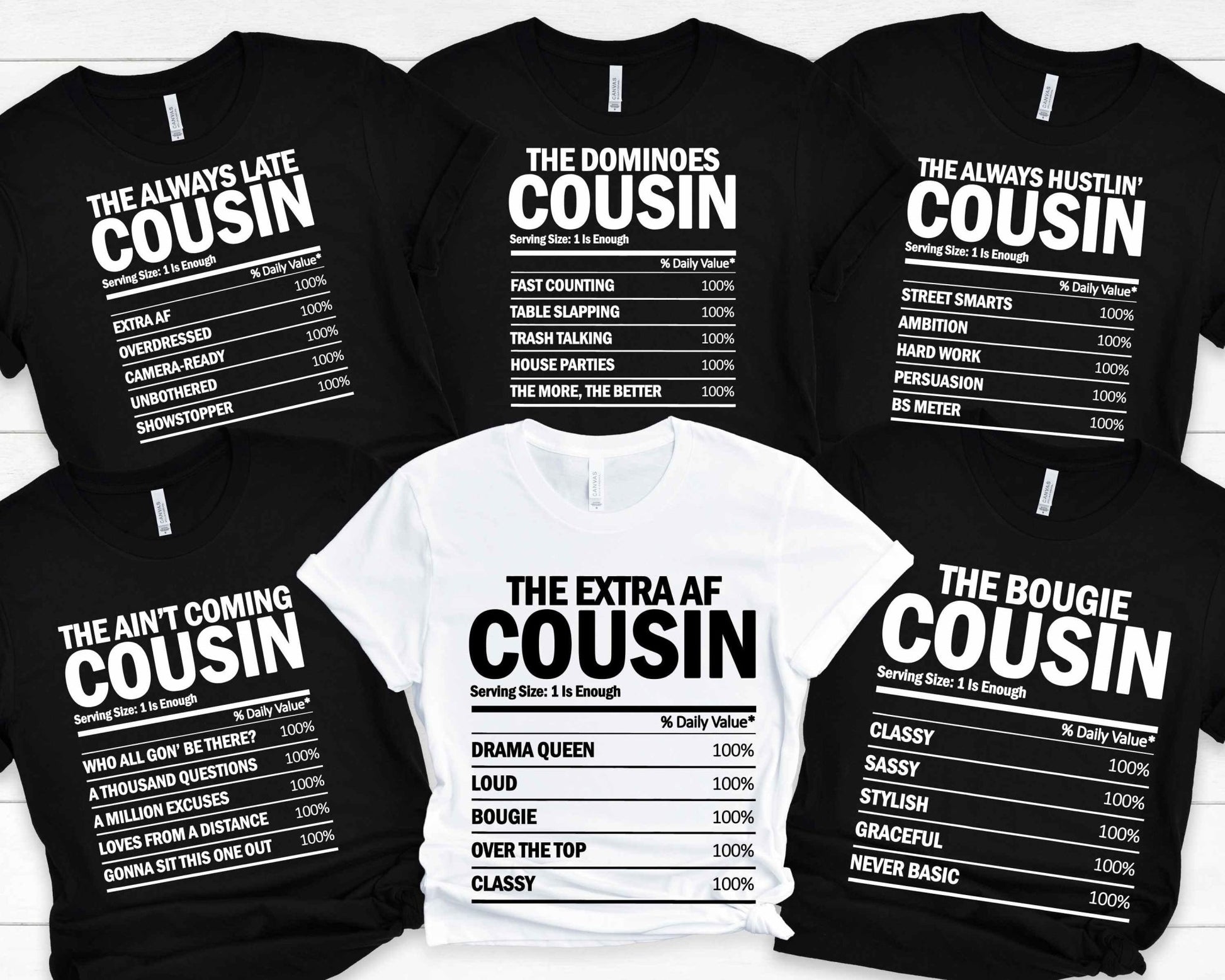 Funny Cousin Crew Nutrition Facts Shirt – Personalized Matching Tees for Reunions, Trips, or Family Gatherings - HMDesignStudioUS