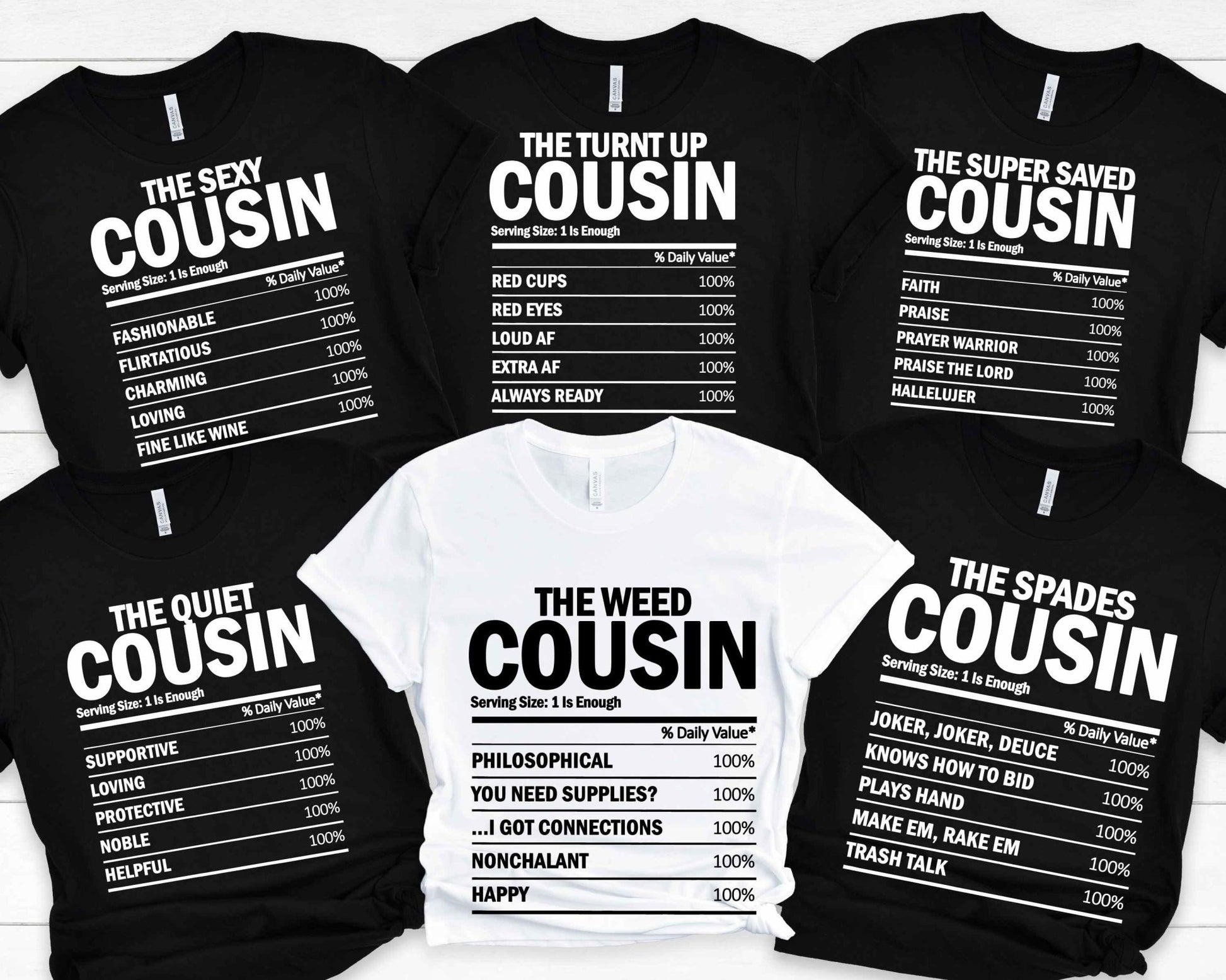 Funny Cousin Crew Nutrition Facts Shirt – Personalized Matching Tees for Reunions, Trips, or Family Gatherings - HMDesignStudioUS